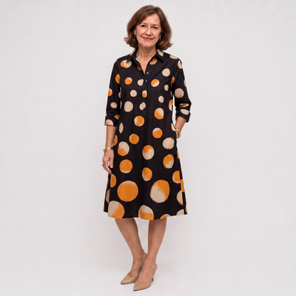 Vera | Sunset Dot Print Shirt Dress