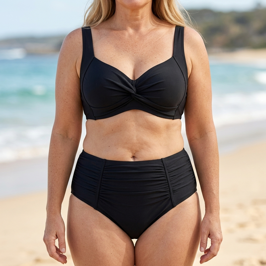 Brigitte | Shaping High-Waist Bikini with Twisted Top