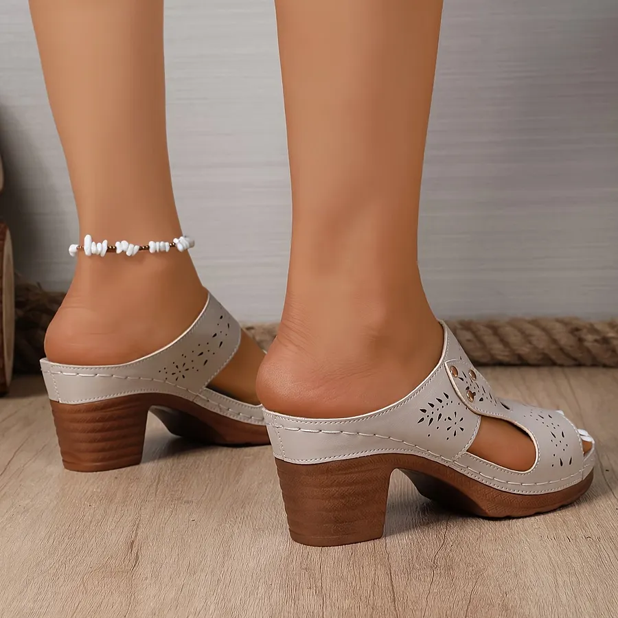 Theresa | Elegant Ethnic-Style Comfort Sandals with Block Heel