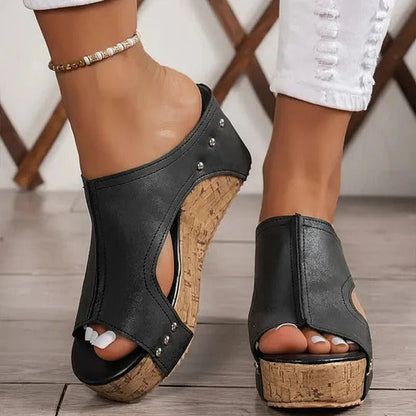 Marlene | Wedge Sandals with Cork Sole and Stable Fit