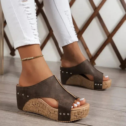 Marlene | Wedge Sandals with Cork Sole and Stable Fit