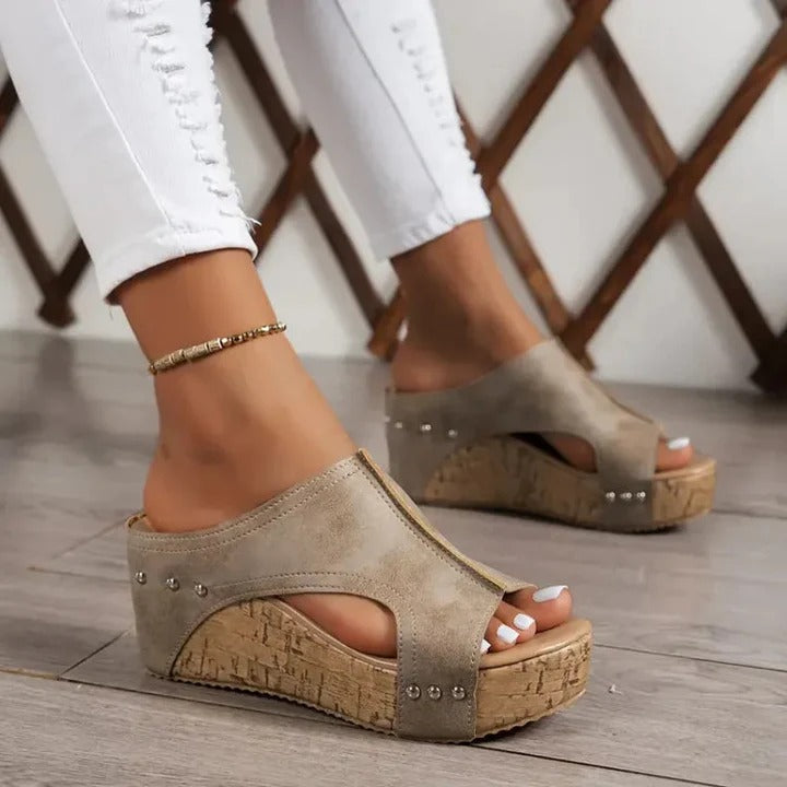 Marlene | Wedge Sandals with Cork Sole and Stable Fit