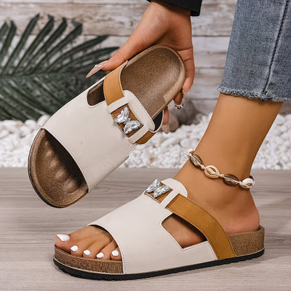 Andrea | Platform Sandals with Elegant Jewelled Clasp
