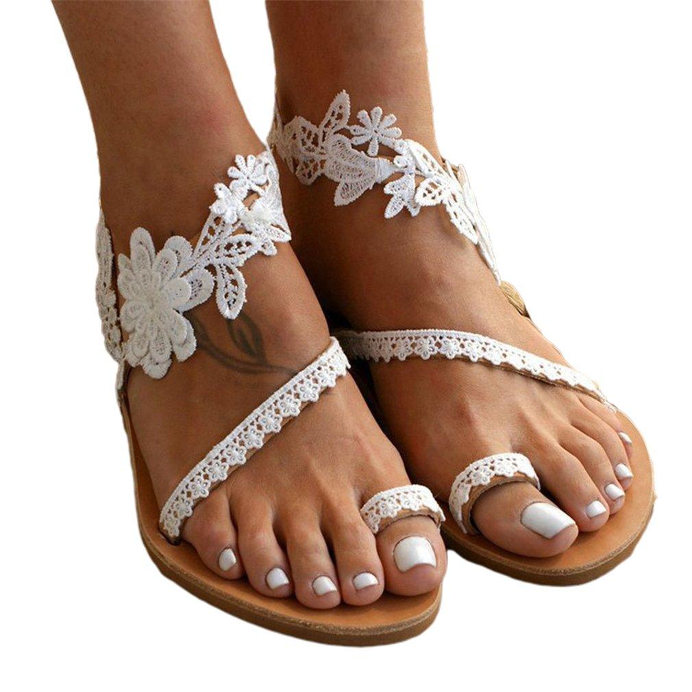 Marlene | Flat Sandals with Lace Design