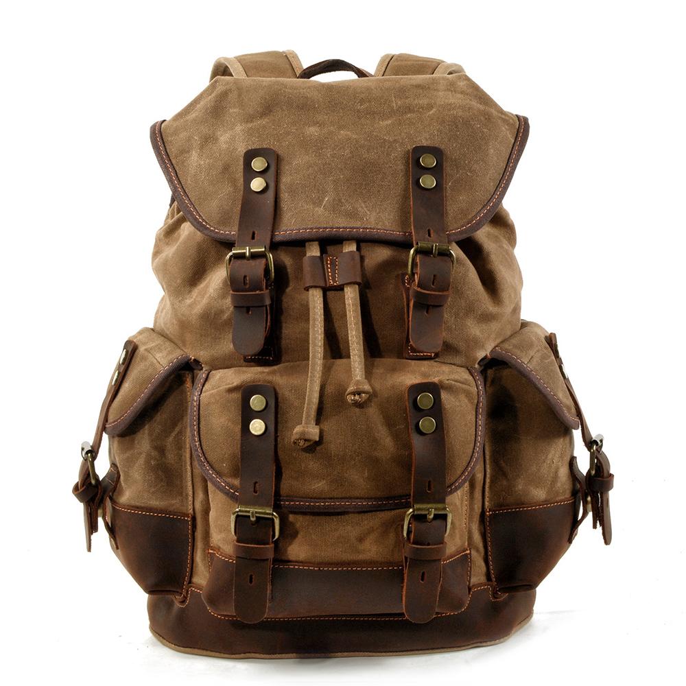 Ballarat waxed canvas backpack in Khaki — Beverley Lane