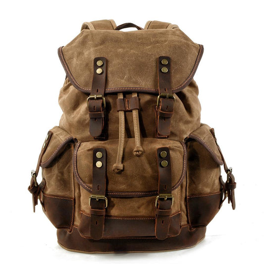 Ballarat waxed canvas backpack in Khaki — Beverley Lane