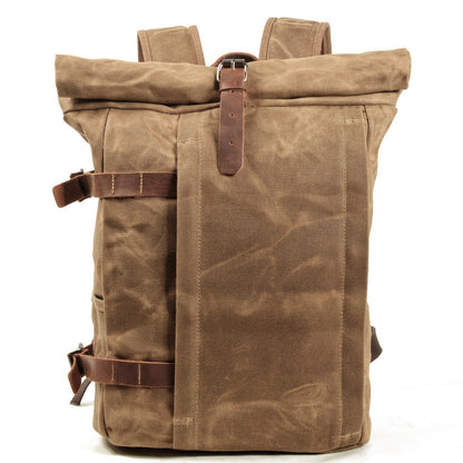 Cairns waxed canvas rolltop backpack — Beverley Lane
