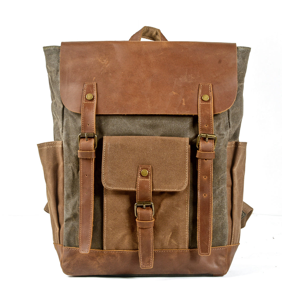 Alice Springs waxed canvas laptop backpack in Army Green — Beverley Lane