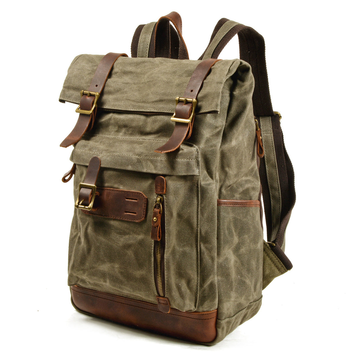 Mornington waxed canvas rolltop backpack — Beverley Lane