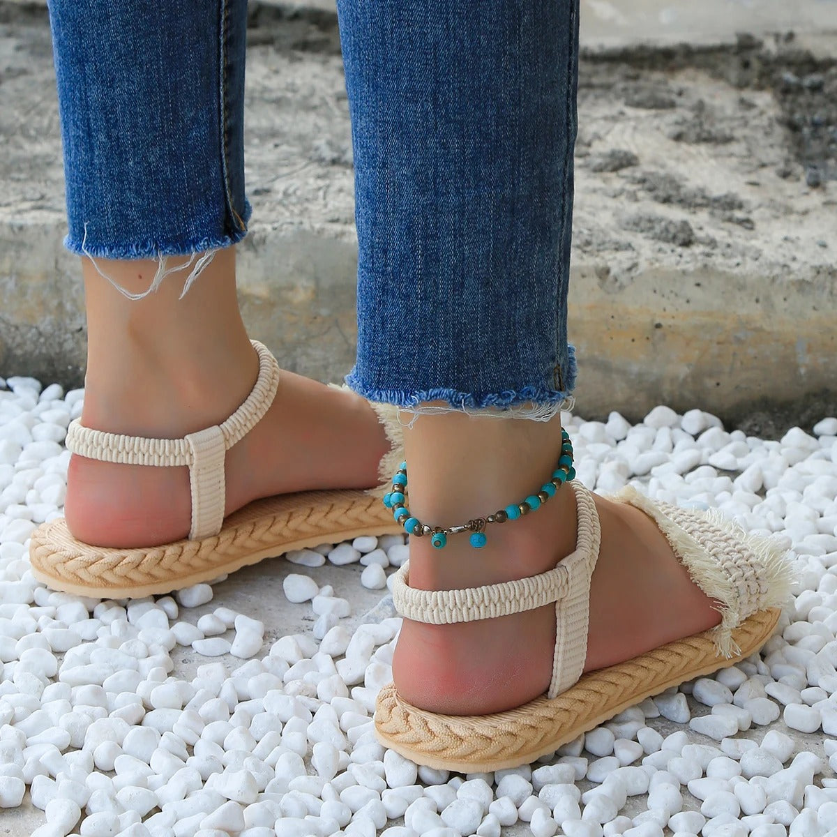 Martha | Sandals with Tassel Straps