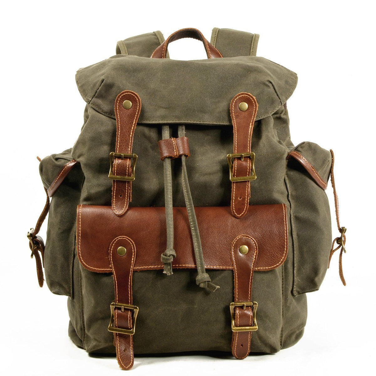 Byron Bay waxed canvas backpack in Army Green — Beverley Lane