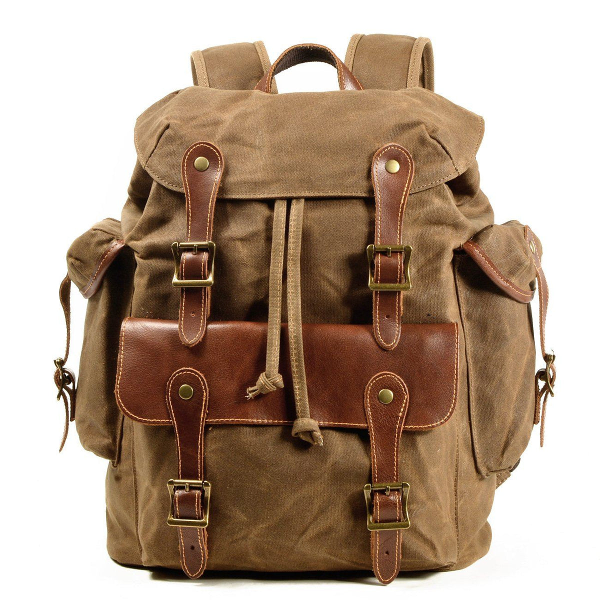 Byron Bay waxed canvas backpack in Khaki — Beverley Lane