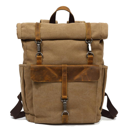 Sydney cotton canvas backpack in Khaki — Beverley Lane