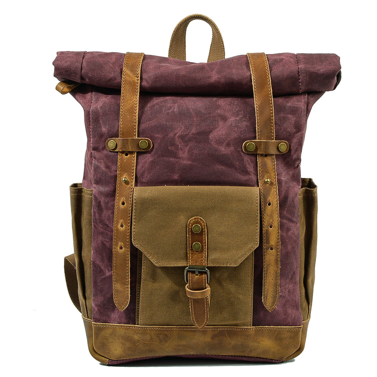 Daylesford waxed canvas rolltop backpack in Red — Beverley Lane
