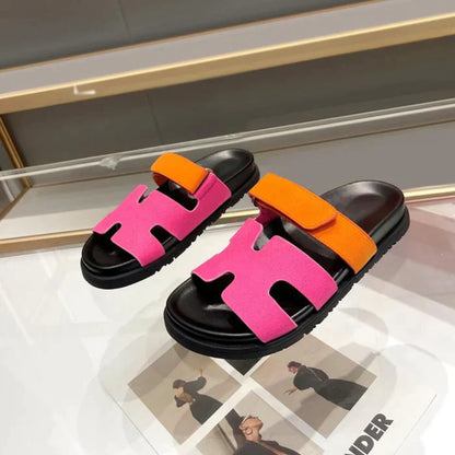 Elsie | H-Strap Sandals with Velcro Fastening