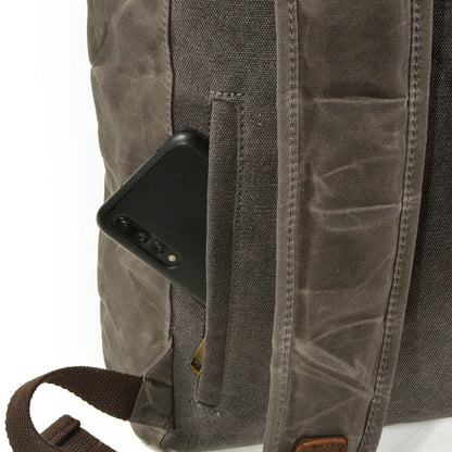 Invercargill waxed canvas rolltop backpack — Beverley Lane
