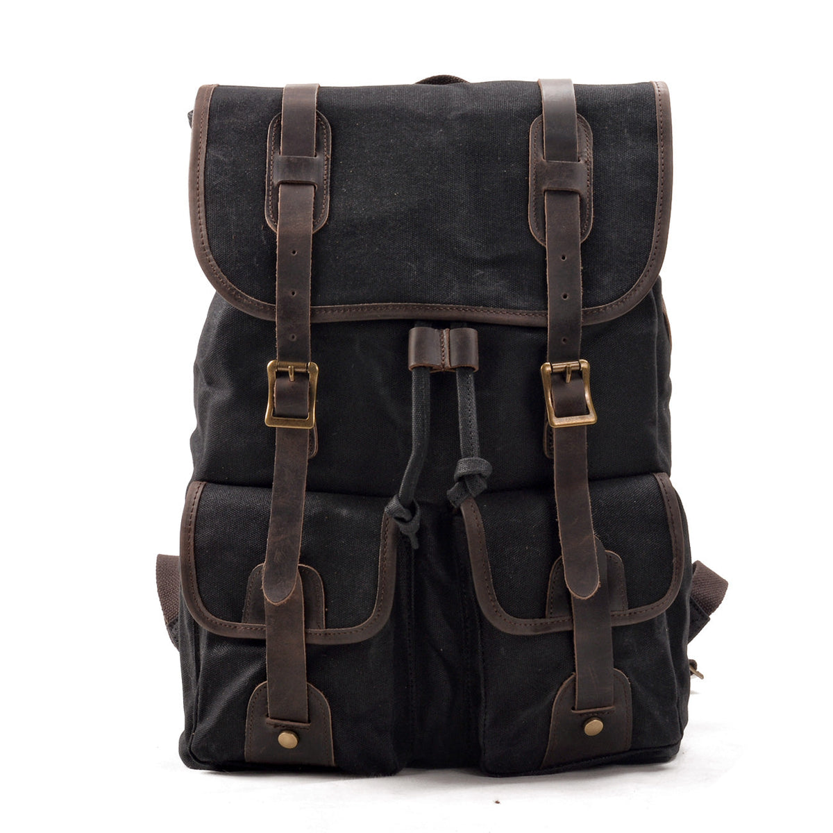 Taupo waxed canvas backpack in Black — Beverley Lane