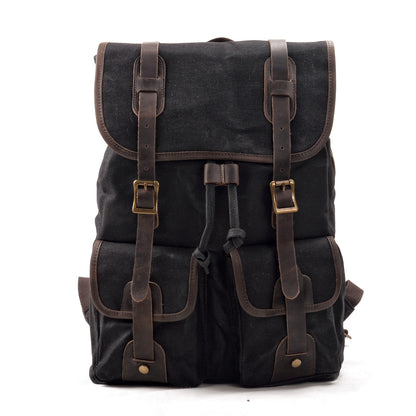 Taupo waxed canvas backpack in Black — Beverley Lane