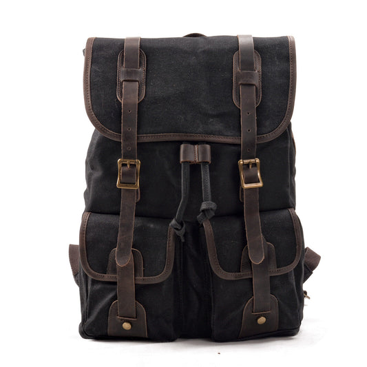 Taupo waxed canvas backpack in Black — Beverley Lane