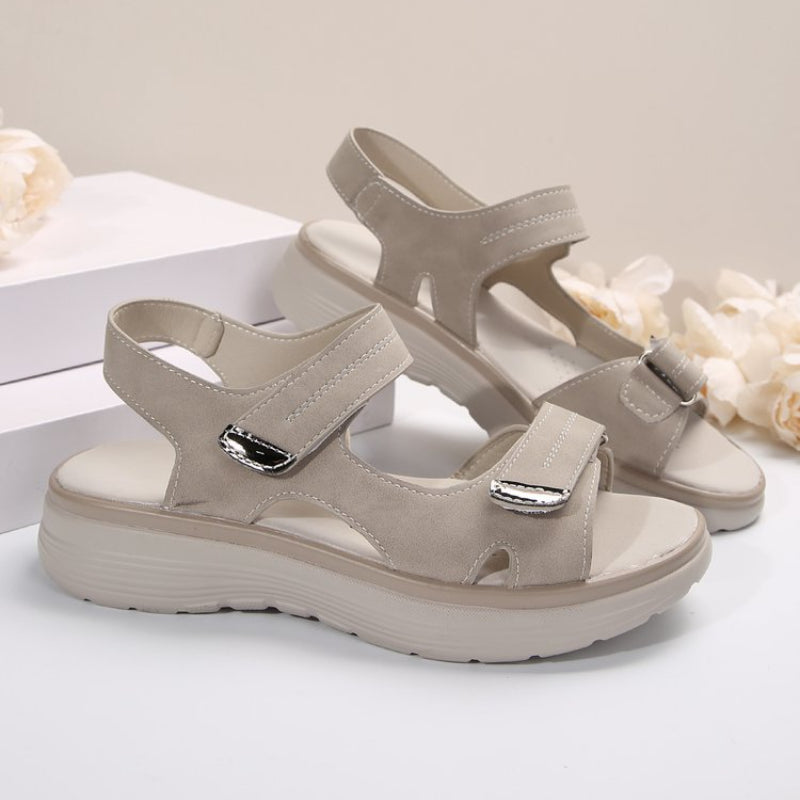 Elana | Comfortable Wedge Sandals with Adjustable Velcro Straps