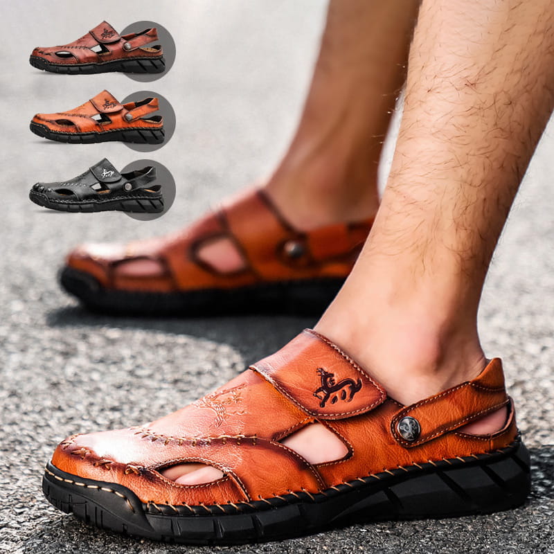 Helmut | Komfortable und luftdurchlässige PU-Sandalen in Lederoptik für Männer
