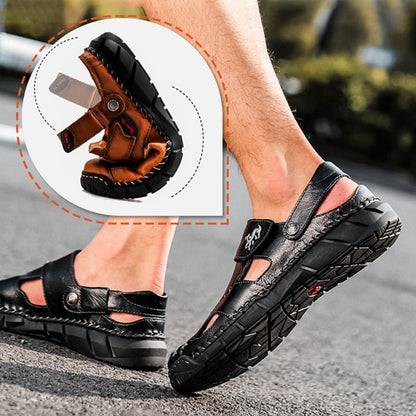 Helmut | Komfortable und luftdurchlässige PU-Sandalen in Lederoptik für Männer
