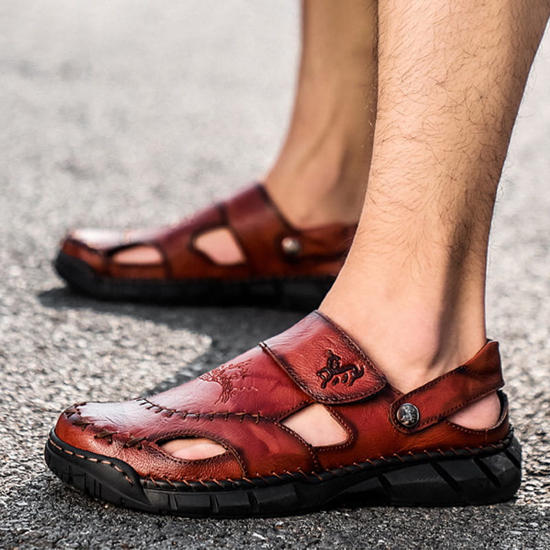 Helmut | Komfortable und luftdurchlässige PU-Sandalen in Lederoptik für Männer