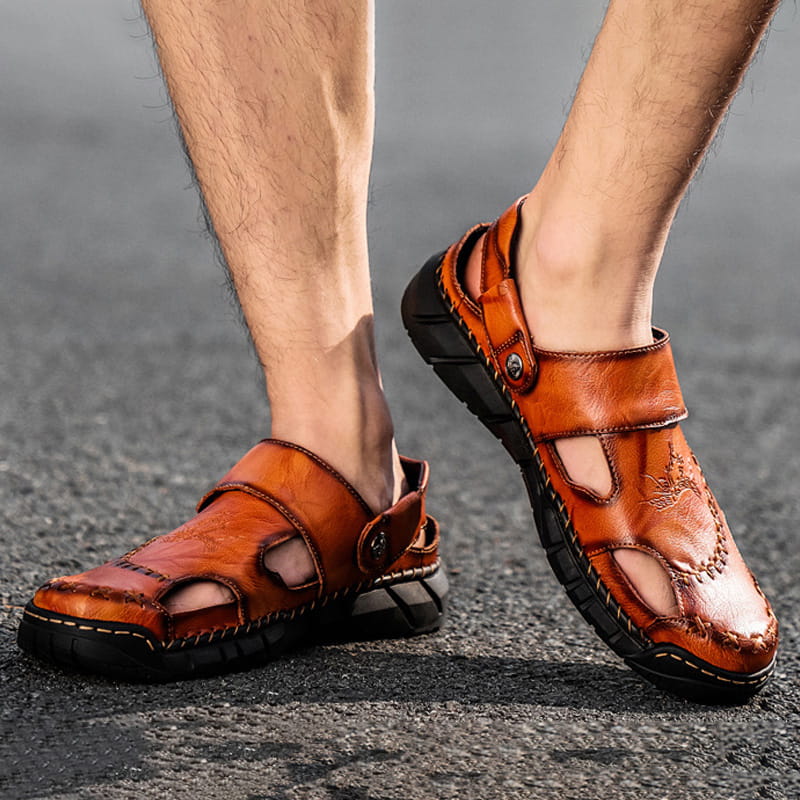 Helmut | Komfortable und luftdurchlässige PU-Sandalen in Lederoptik für Männer