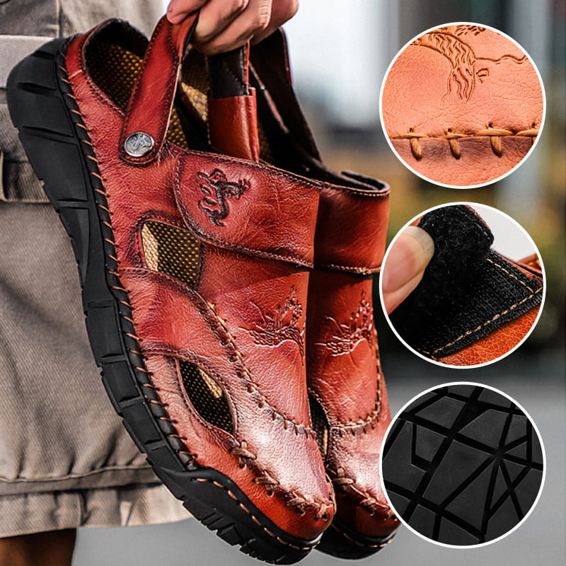 Helmut | Komfortable und luftdurchlässige PU-Sandalen in Lederoptik für Männer