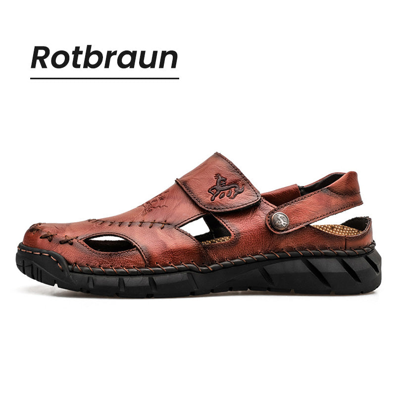 Helmut | Komfortable und luftdurchlässige PU-Sandalen in Lederoptik für Männer
