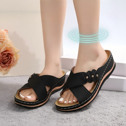 Ilona | Comfortable Wedge Sandals with Crossover Straps