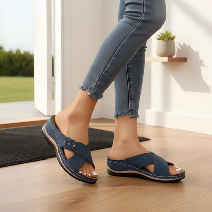 Ilona | Comfortable Wedge Sandals with Crossover Straps
