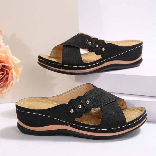 Ilona | Comfortable Wedge Sandals with Crossover Straps