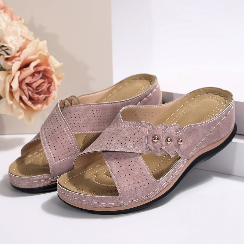 Ilona | Comfortable Wedge Sandals with Crossover Straps