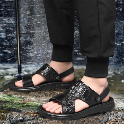 Lourdan | Stylish Leather Sandals for Men for Leisure and Holidays