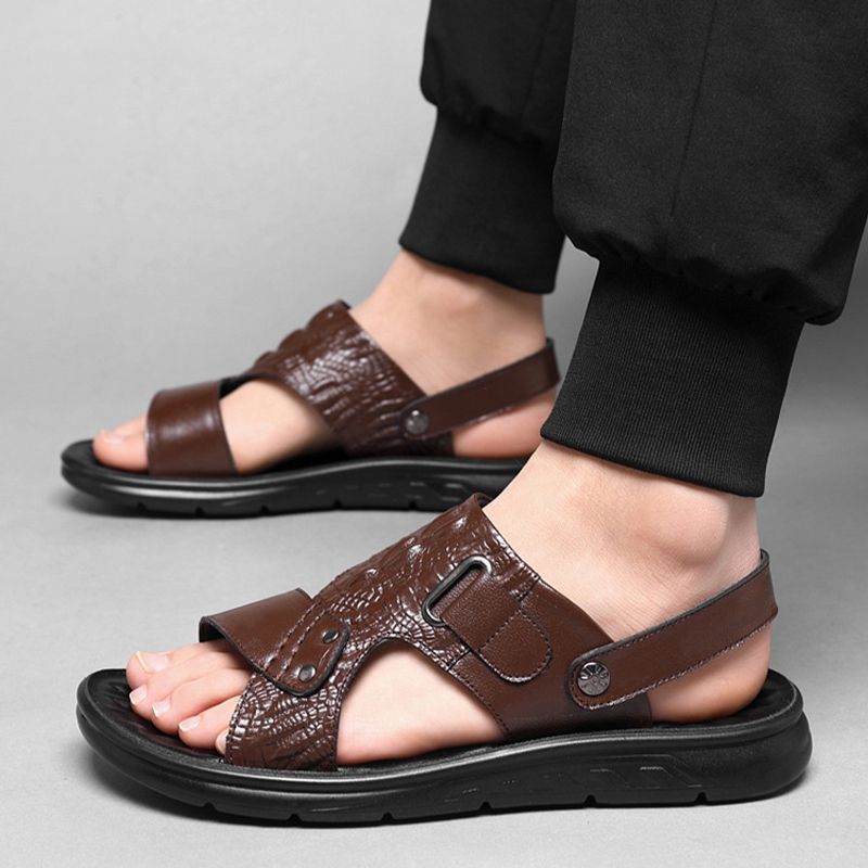 Lourdan | Stylish Leather Sandals for Men for Leisure and Holidays