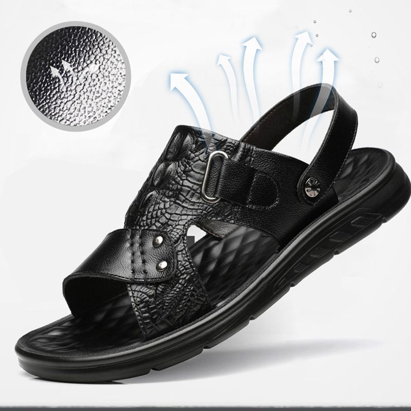 Lourdan | Stylish Leather Sandals for Men for Leisure and Holidays