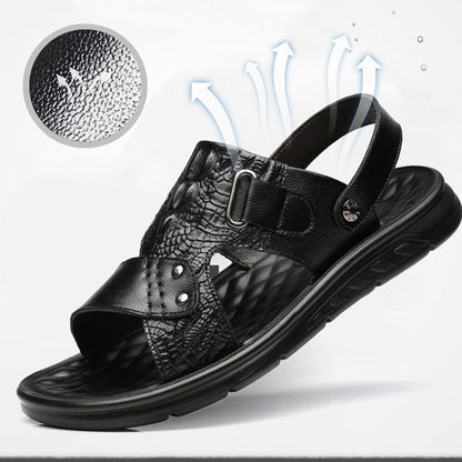 Lourdan | Stylish Leather Sandals for Men for Leisure and Holidays