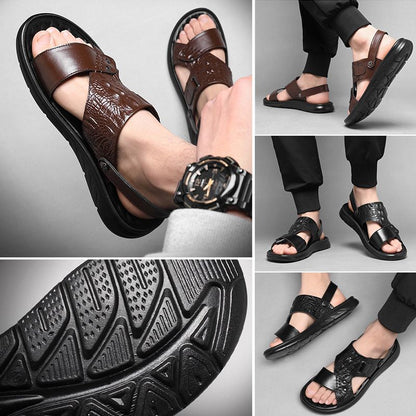 Lourdan | Stylish Leather Sandals for Men for Leisure and Holidays