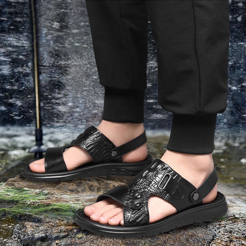 Lourdan | Stylish Leather Sandals for Men for Leisure and Holidays