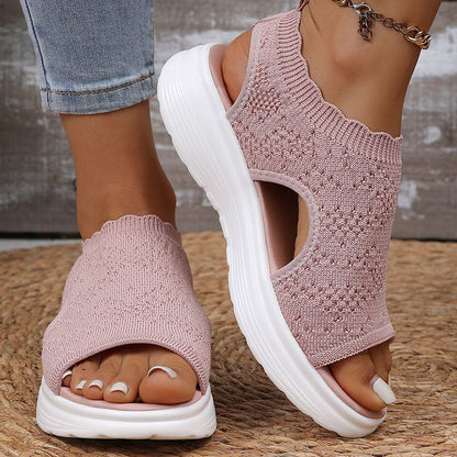 Gwen | Casual Knit Sandals with Wedge Sole