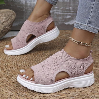Gwen | Casual Knit Sandals with Wedge Sole