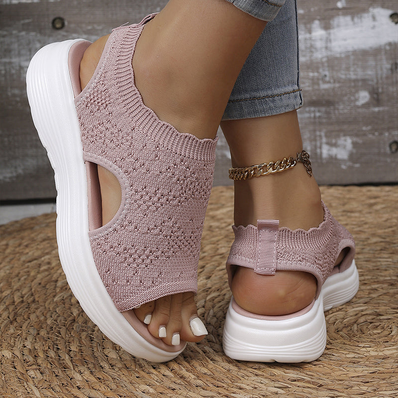 Gwen | Casual Knit Sandals with Wedge Sole