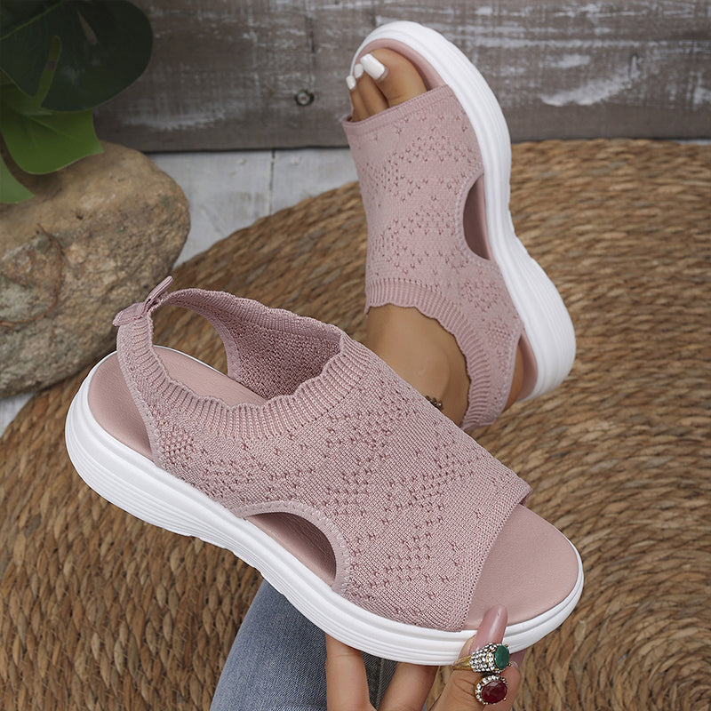 Gwen | Casual Knit Sandals with Wedge Sole