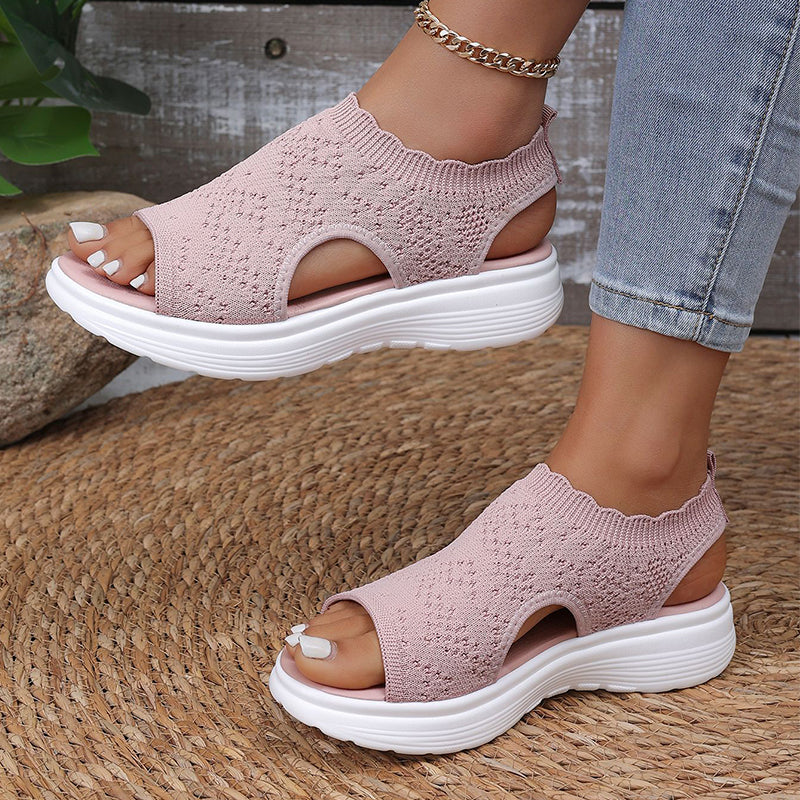 Gwen | Casual Knit Sandals with Wedge Sole