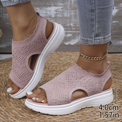 Gwen | Casual Knit Sandals with Wedge Sole