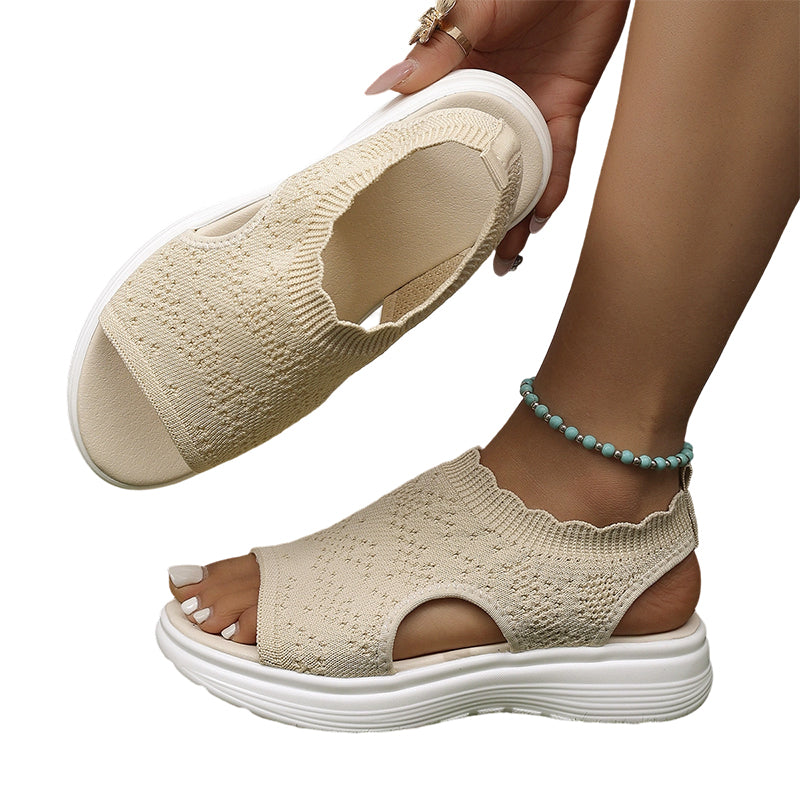 Gwen | Casual Knit Sandals with Wedge Sole