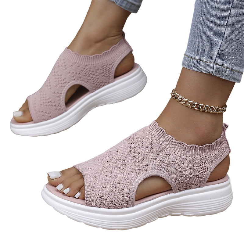Gwen | Casual Knit Sandals with Wedge Sole