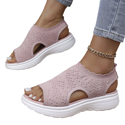 Gwen | Casual Knit Sandals with Wedge Sole