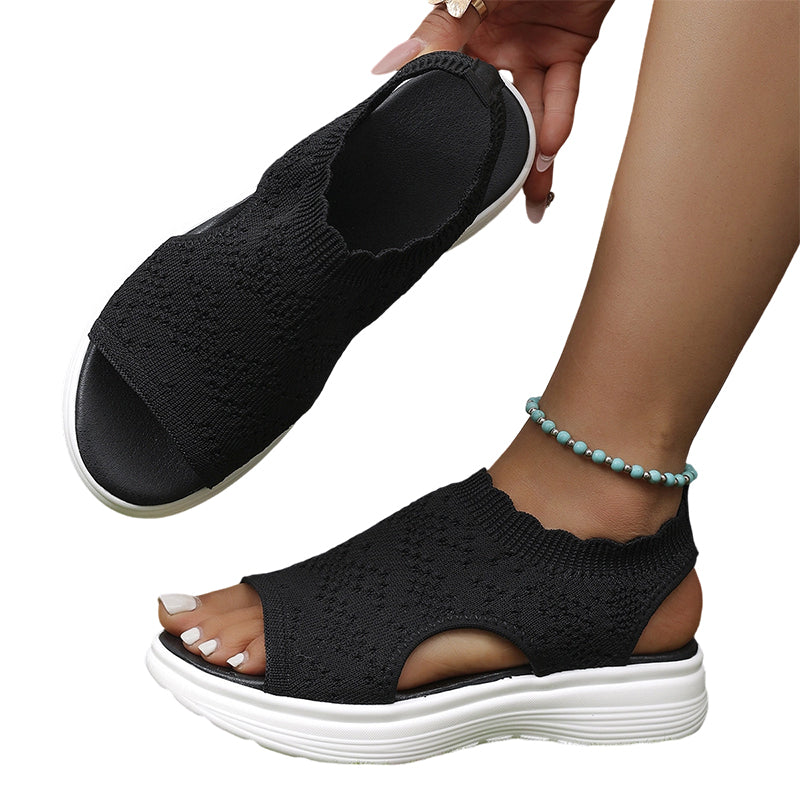 Gwen | Casual Knit Sandals with Wedge Sole